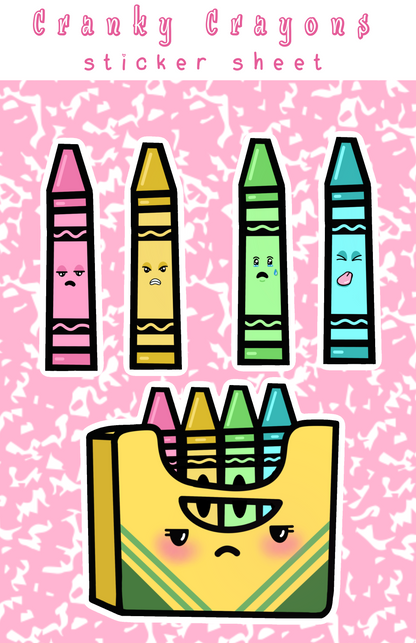 Cranky Crayons Sticker Sheet