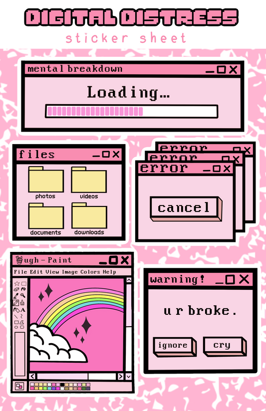 Digital Distress Sticker Sheet