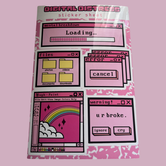 Digital Distress Sticker Sheet