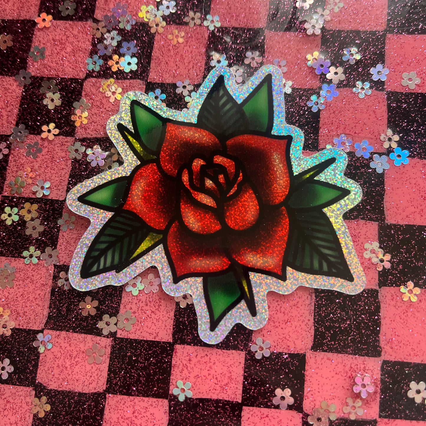 Lovecore Rose Glitter Sticker