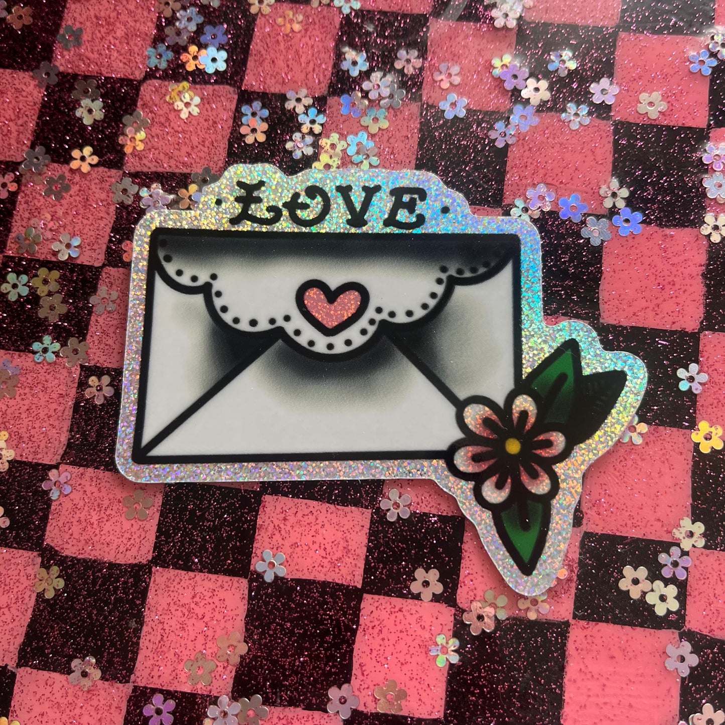 Love Letter Glitter Sticker