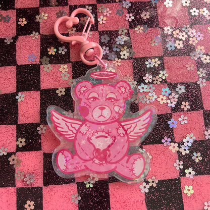 Fallen Angelz Bear Sparkle Keychain
