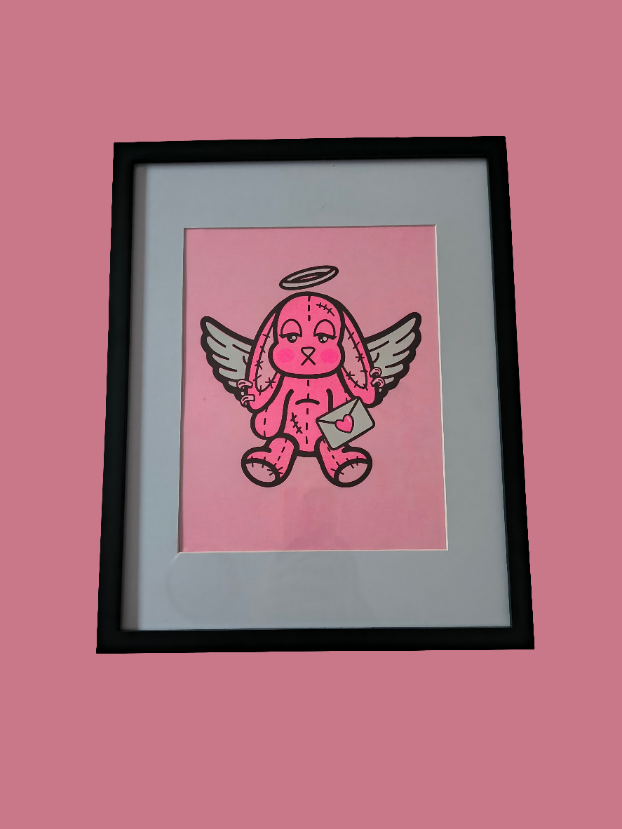 Fallen Angelz Bunny Risograph Print